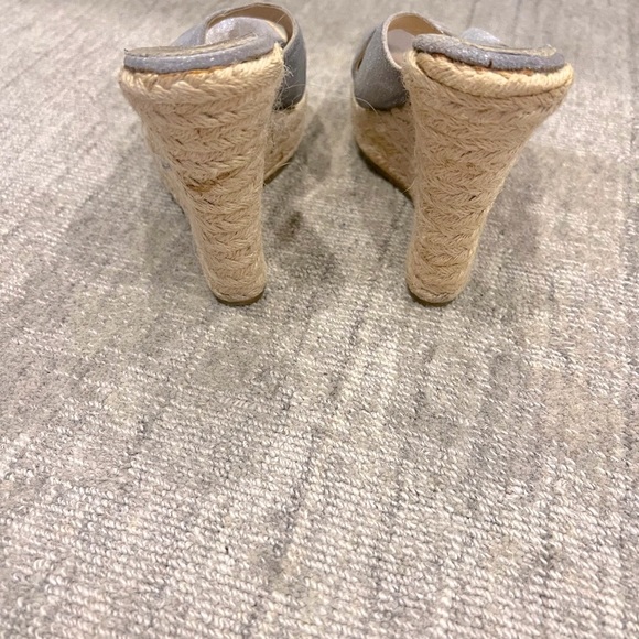Jimmy Choo Silver shimmer Wedge Espadrille size 35.5 - Picture 2 of 7